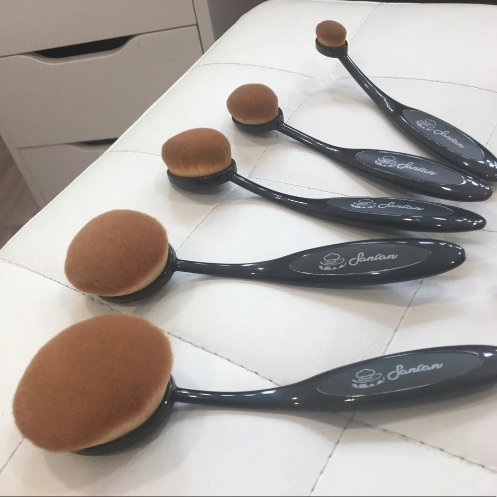10-Piece Soft Oval Makeup Brush Set